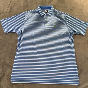 FootJoy Men's Polo in Blue and White Stripes